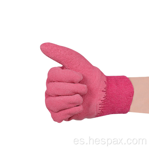 Guantes de mano protectores de Hespax Crinckle látex para niños jardinería